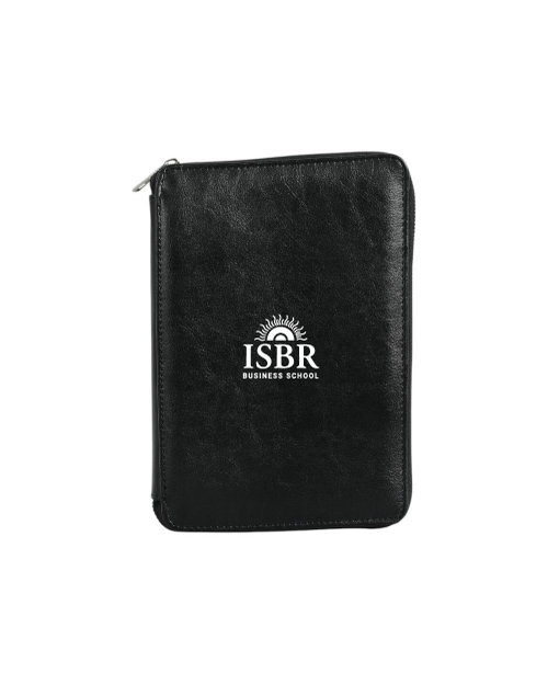 Fuzo The Associate Premium Leatherette Zipped Organizer- Black